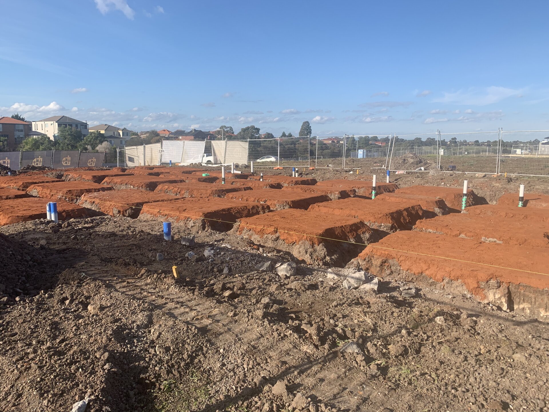 Foundation earthworks and excavation trenches Melbourne